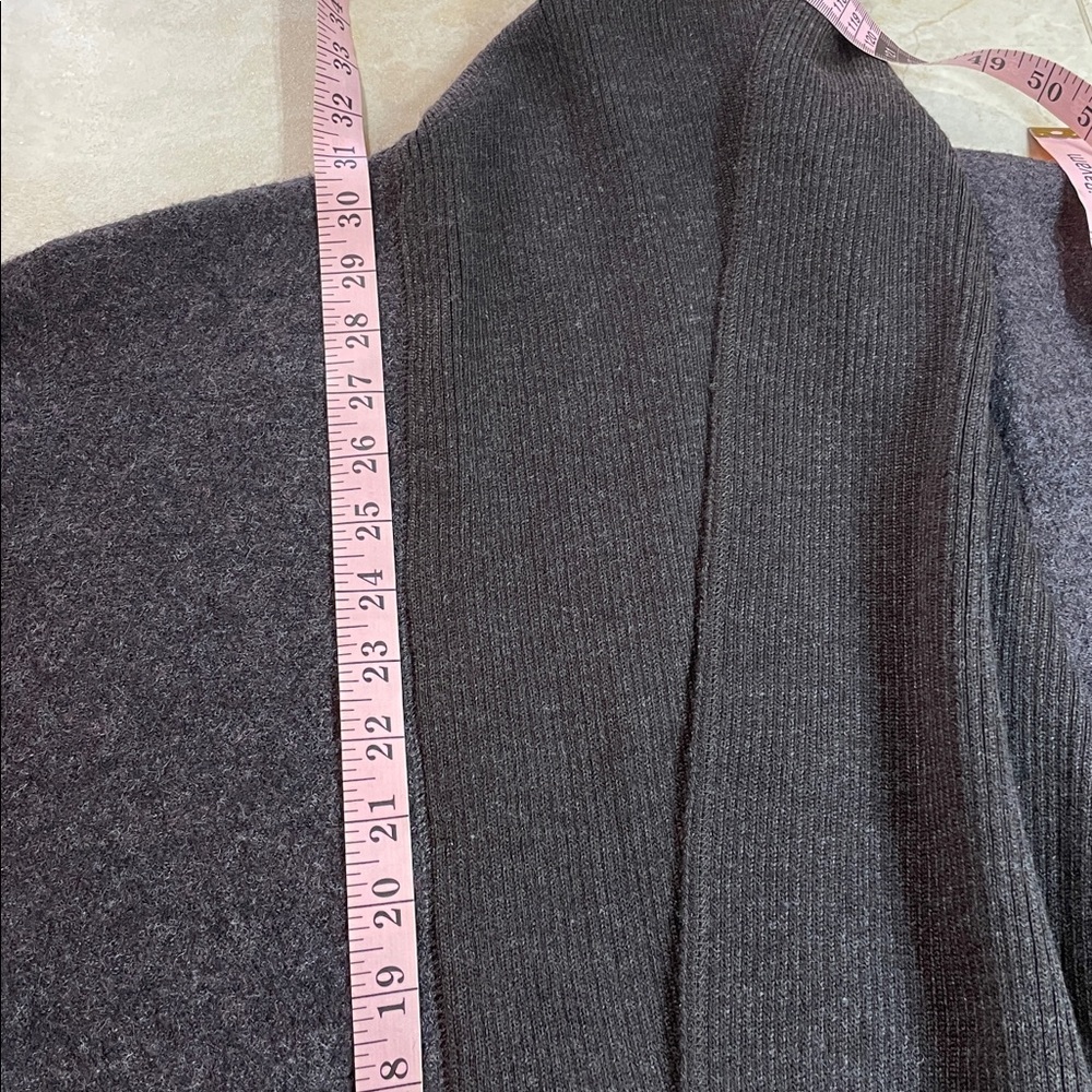 Elena Solano Cardigan Sweater Size XL Wool Open Front Shawl Collar Brown - Picture 10 of 12